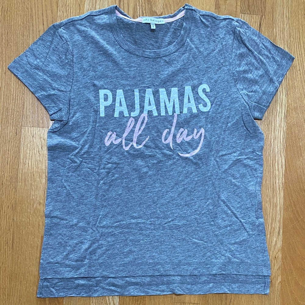 PJ Salvage Gray Pajamas All Day T-Shirt Size S